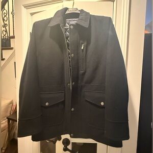 Brooks Brothers Black Wool Pea Coat Jacket
